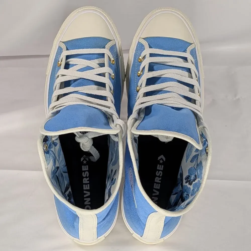 Converse UNT1TL3D Hi Top Canvas Hi Royal Blue White / Floral Print Men Size 11.5